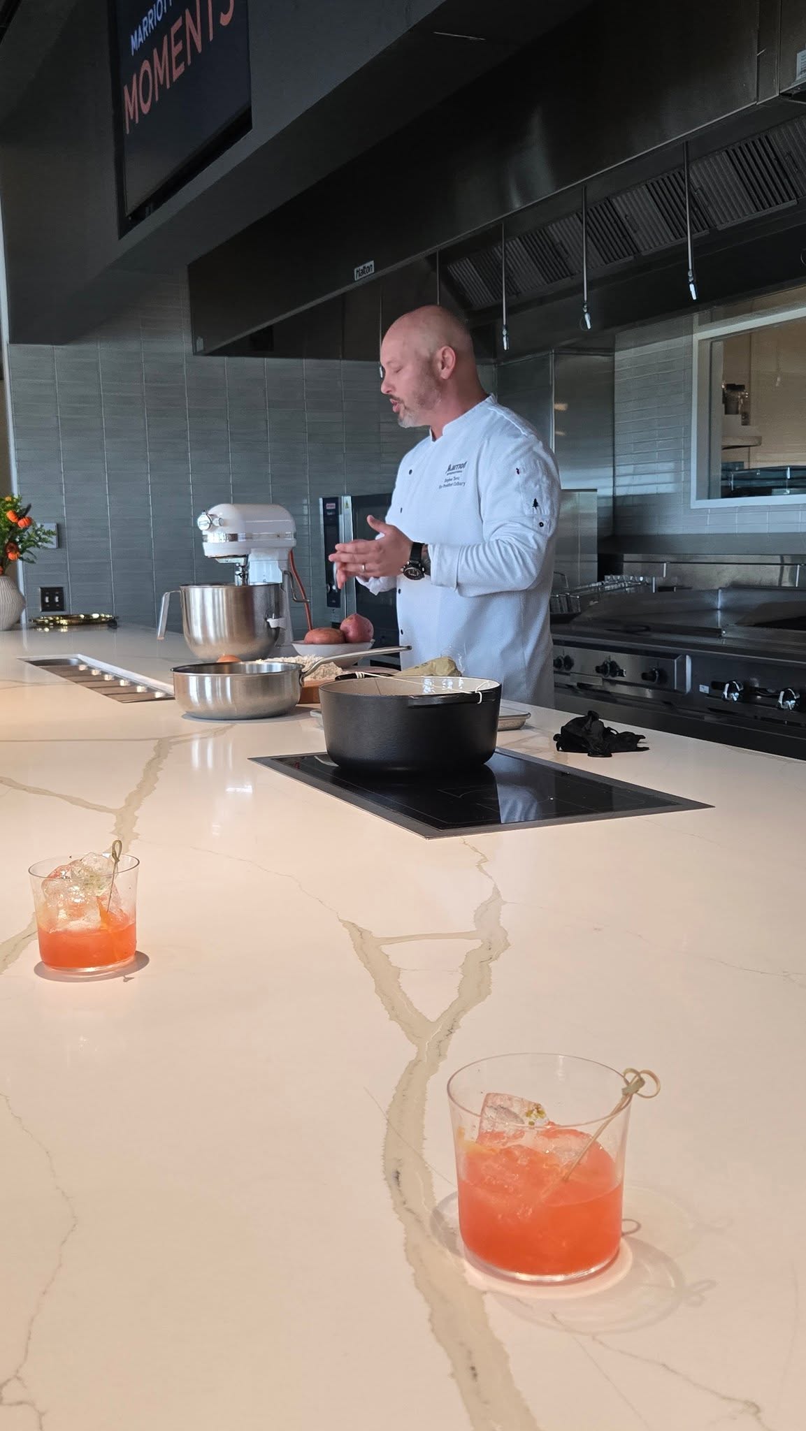 Corporate Chef Live Cooking Demonstration on Induction Range in HQ Test Kitchen