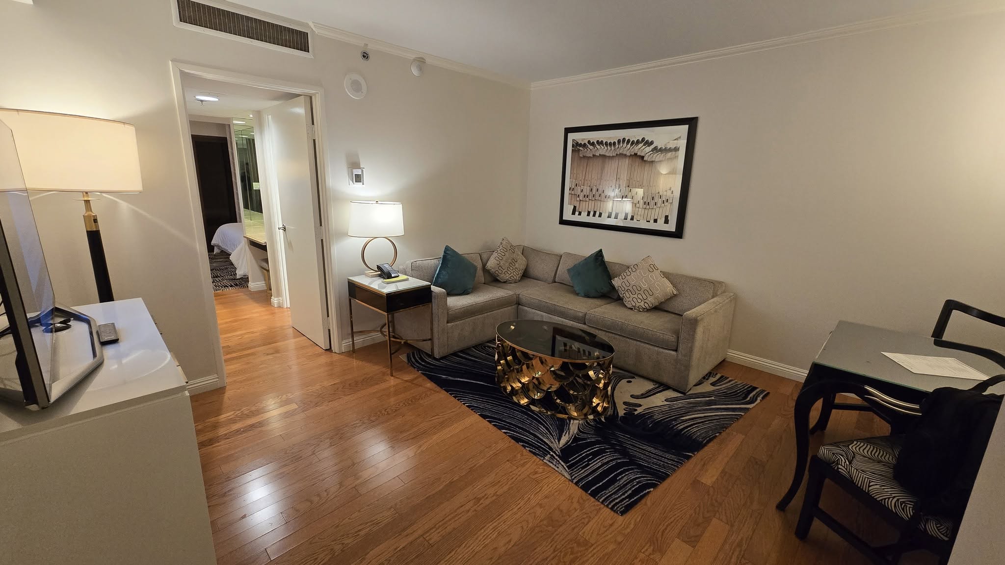 Avenue of the Arts Costa Mesa Lakeside Suite Living Room and Sectional Sofa