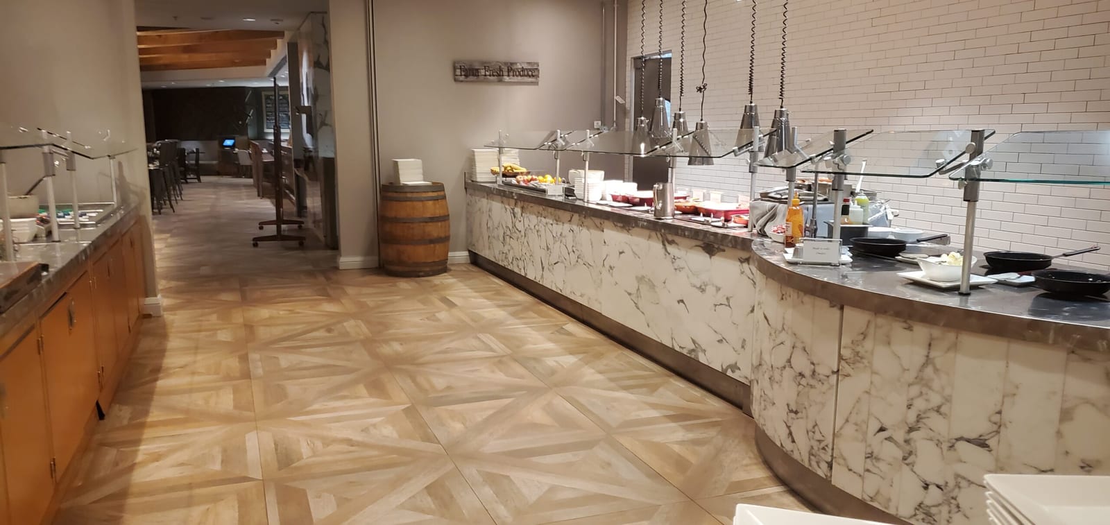 Bethesda Marriott M Club breakfast buffet marble line