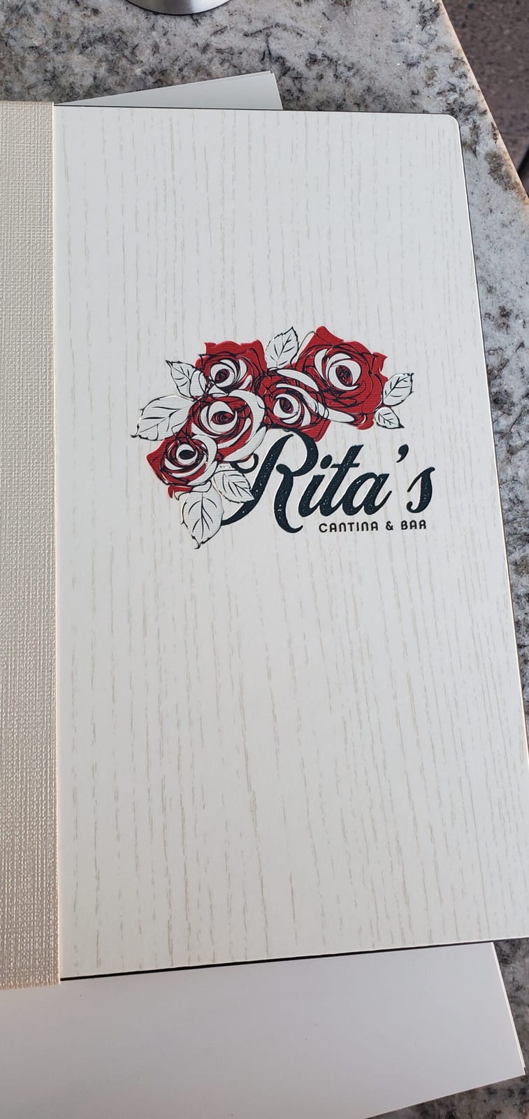 Rita's Cantina & Bar dining menu presenting authentic Sonoran regional flavors. Rita's Cantina & Bar menu cover at JW Marriott Camelback Inn