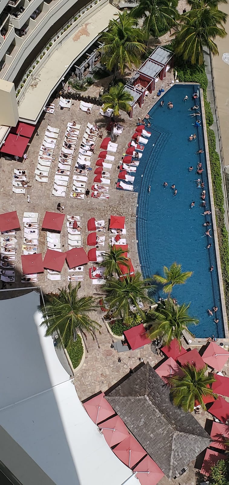 Aerial Bird's-Eye Perspective of The Edge Pool from 25th Floor Lanai