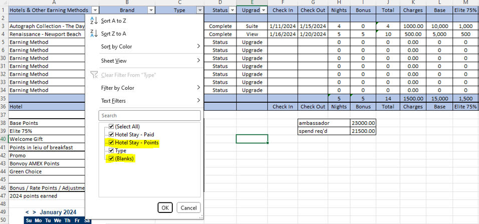 Filtering Columns